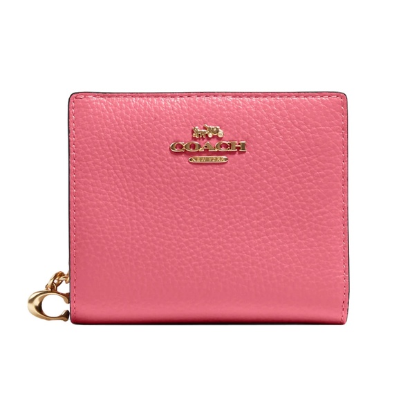 Coach C2862 Pink Pebble Leather Snap Wallet in Confetti Pink - Picture 1 of 8